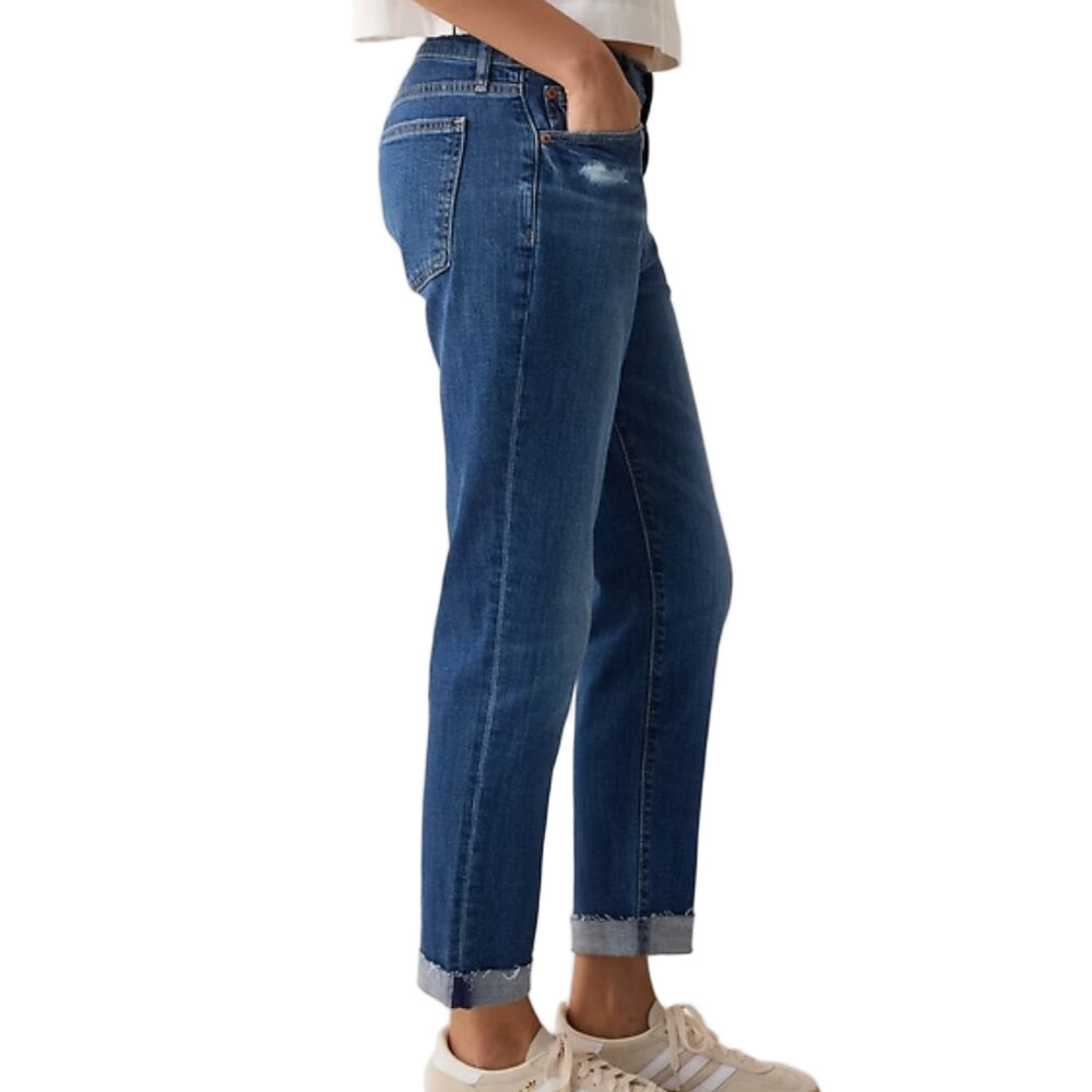 GAP Girlfriend Mid-Rise Medium Wash Denim Jeans Size 29/8R - Picture 4 of 9
